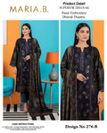 MARIA.B Ladies Unstitched 3-Piece Dhanak Emobridery Suit -Premium Fabric